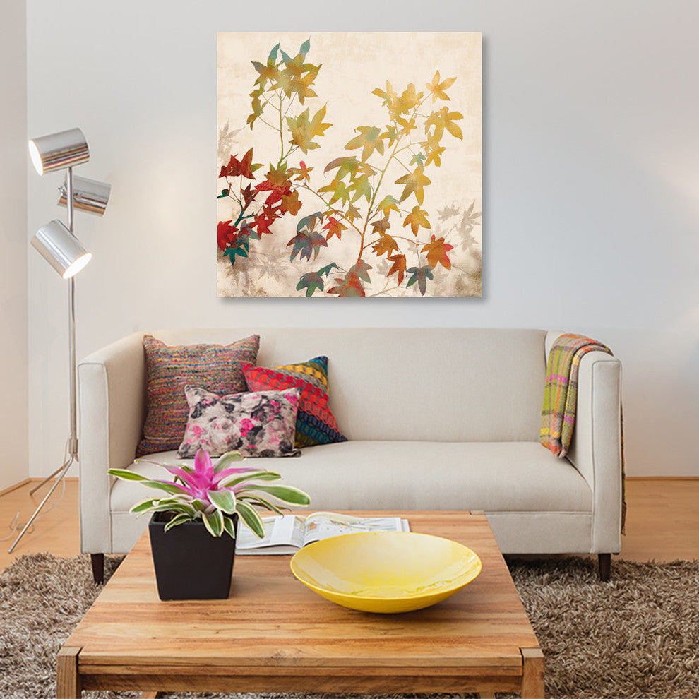 "Turning Leaves II" by Erin Lange, Canvas Print, 18"x18"