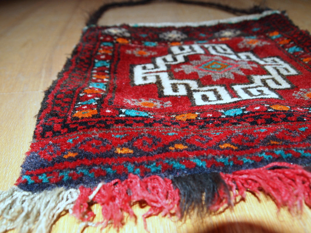 Handmade vintage Turkish Anatolian bag 1.1' x 1.1' ( 34cm x 34cm ) 1970