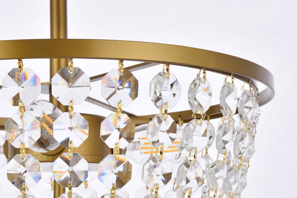 Elegant Lighting Gianna 3-Light Pendant Brass