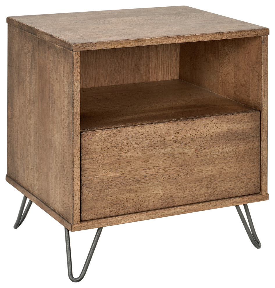 Zest 1-Drawer Solid Wood Nightstand