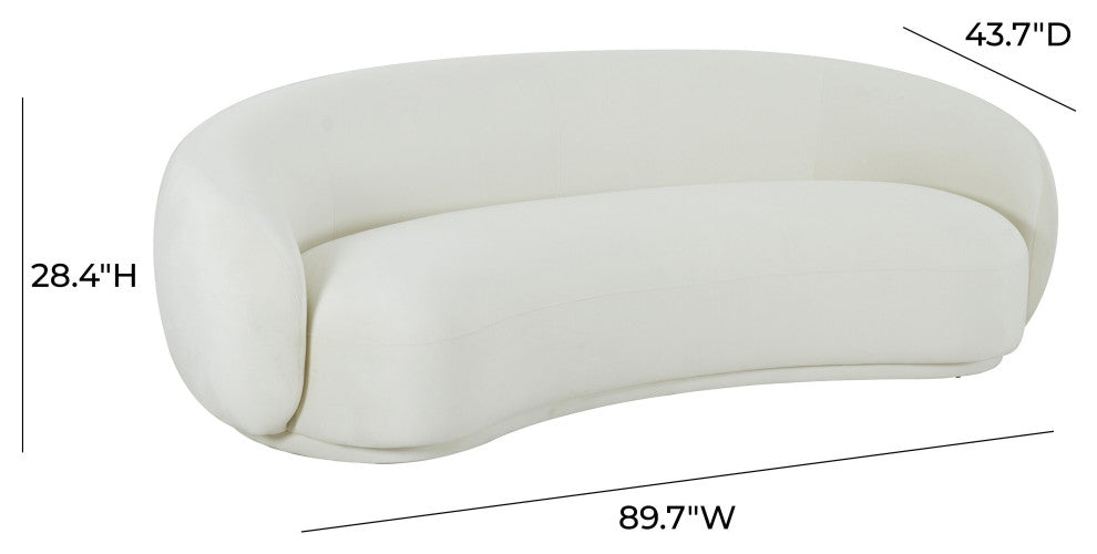 TOV Furniture Kendall Cream Velvet Sofa
