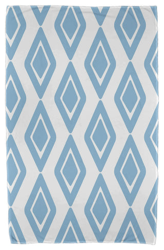 30x60" Diamond Jive 1, Geometric Print Beach Towel, Light Blue