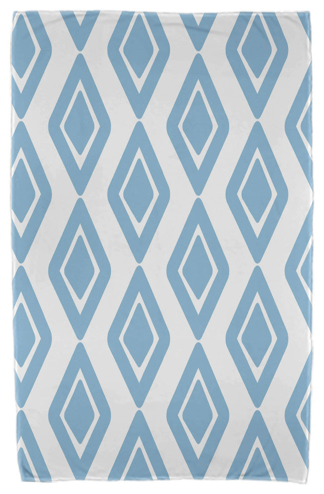 30x60" Diamond Jive 1, Geometric Print Beach Towel, Light Blue