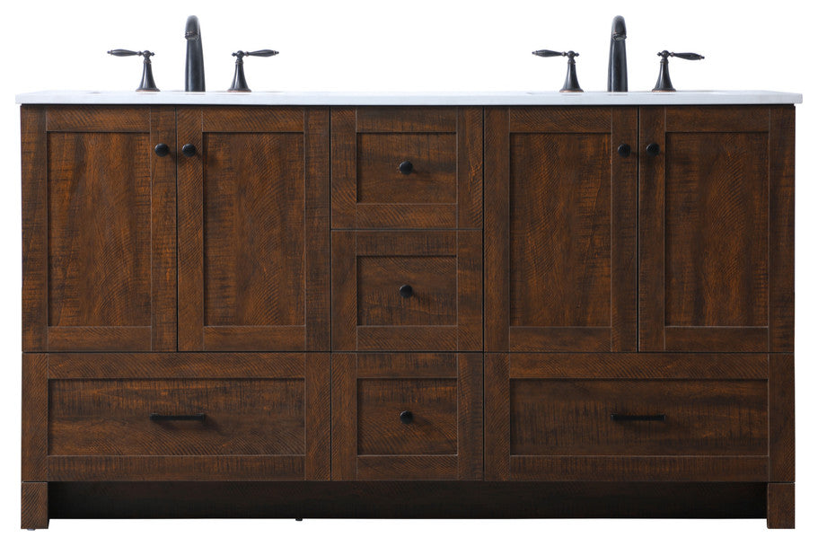60" Double Bathroom Vanity, Expresso, 60