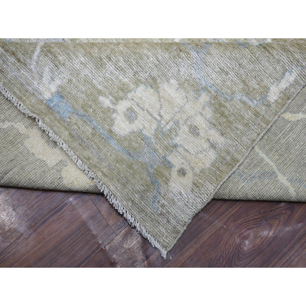 Gray Afghan Angora Oushak Supple Wool Hand Knotted Oversized Rug, 12'1"x15'5"