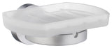 Home Holder With Glass Soap Dish Brushed Chrome