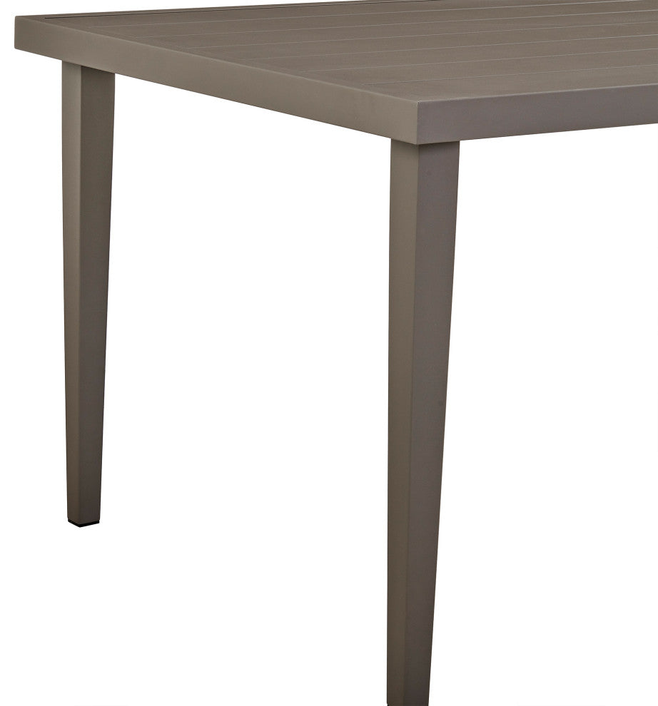 Grenada Outdoor Aluminum Gray Rectangle Dining Table