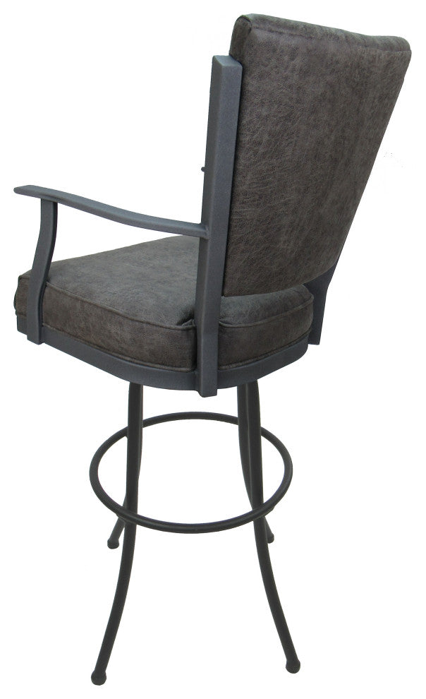 Montana Extra Tall 34" (35") Metal Bar Stool - Noam Base, Northwest Elk, Gray, 34"