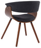Mid-Century Fabric and Bentwood Accent/Dining Chair, Charcoal and Walnut