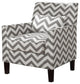Cassidy Upholstered Living Room Gray and White Fabric Accent Arm Chair