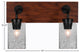 Oxbridge 2-Light Bath Bar, Matte Black & Painted Wood-look Metal/Smoke Bubble