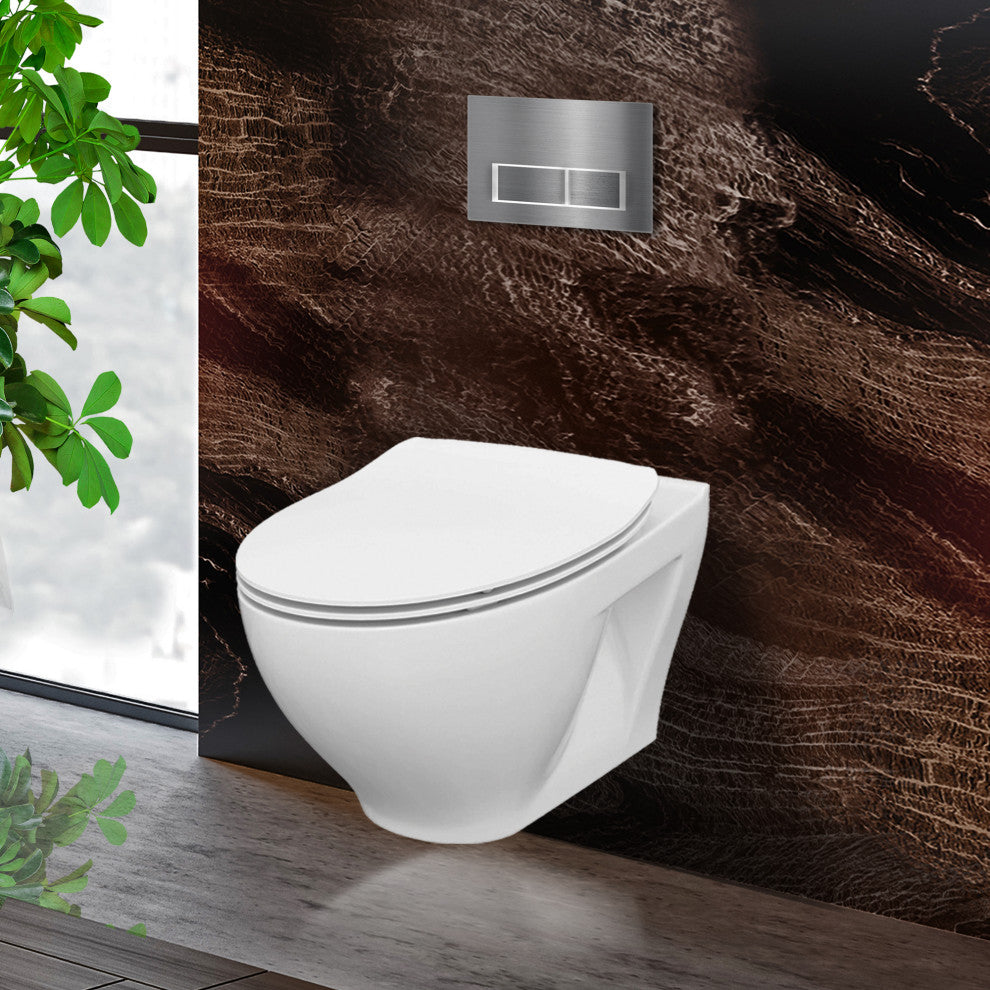 In-Wall Toilet Set, Chrome Rectangular Actuators, 2"x6" Carrier & Tank