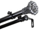 Dakota 1" Double Curtain Rod, Black, 28-48"