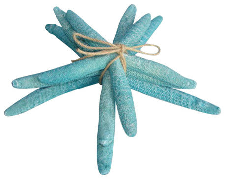 Set of Three Blue Polystone Starfish