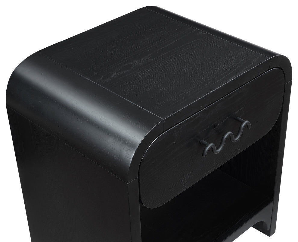 Hayes Night Stand / Side Table, Black, Black
