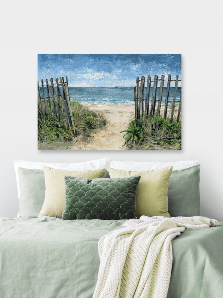 "Lone Sailboat" Painting Print on Wrapped Canvas, 60x40