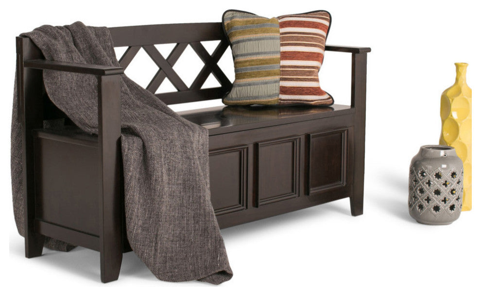 Amherst Entryway Storage Bench, Hickory Brown