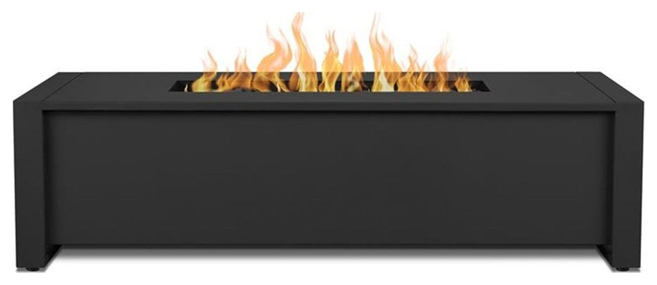 Real Flame Keenan 52" x 26" Aluminum Propane Fire Table in Black