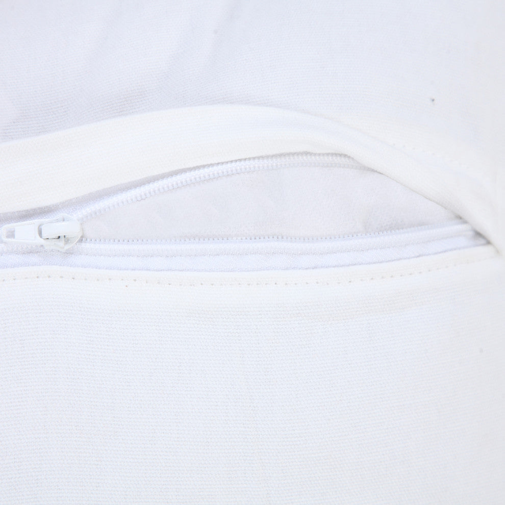 Ox Bay Handwoven Tan/White Solid Organic Cotton Pillow Cover, 20"x20"
