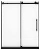 60" W x 76" H Frameless Single Sliding Shower Doors, Matt Black