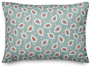 Paisely Pattern in Blue Throw Pillow