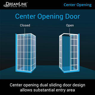 Corner 42"x42" Framed Sliding Shower Enclosure, Satin Black, Black Acrylic Base