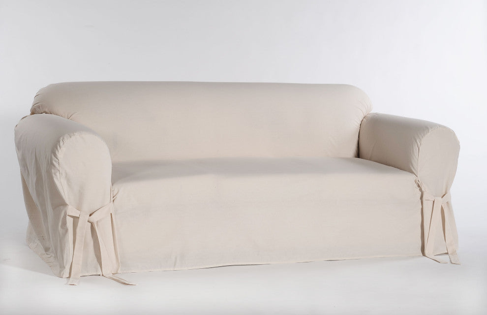 Classic Slipcovers Cotton Duck 1-Piece Sofa Slipcover, Natural