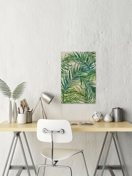 "Palm Leaves on Sunday" Painting Print on Wrapped Canvas, 20"x30"