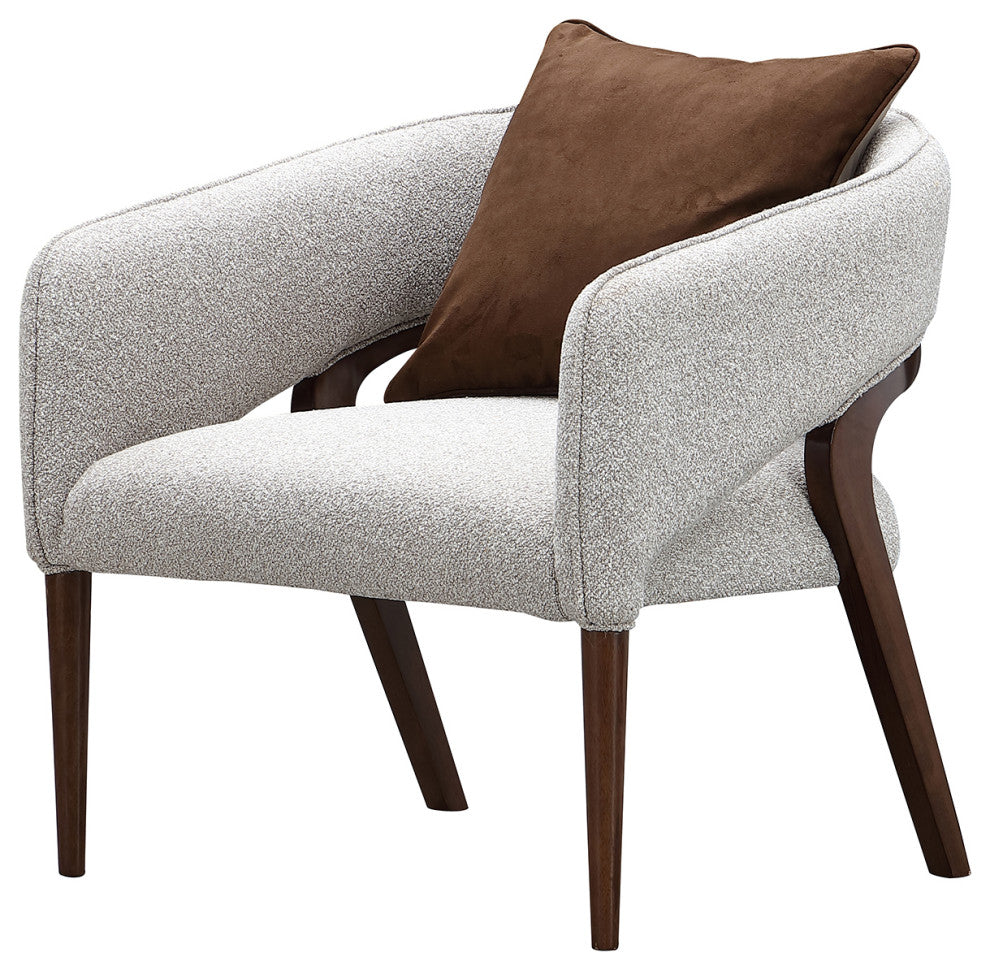 Houston Accent Chair, Pebble/Walnut