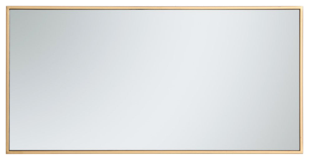 Elegant Monet Metal Frame Rectangle Mirror 18" MR41836BR - Brass