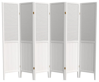 6' Tall Beadboard Divider, White, 6 Panels