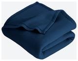Bare Home Polar Fleece Lightweight Blanket, Dark Blue, Full / Queen