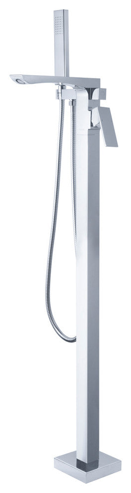 Single Handle Floor Mounted Freestanding Tub Filler, Chrome