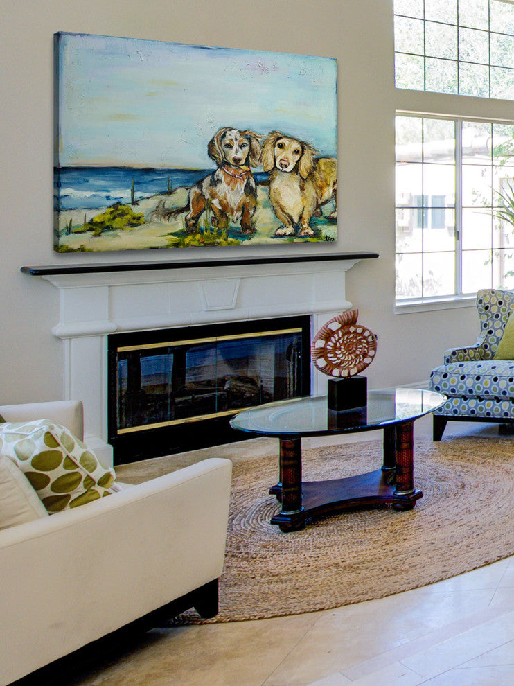 "Beautiful Dachshunds" Painting Print on Canvas by Tori Campisi