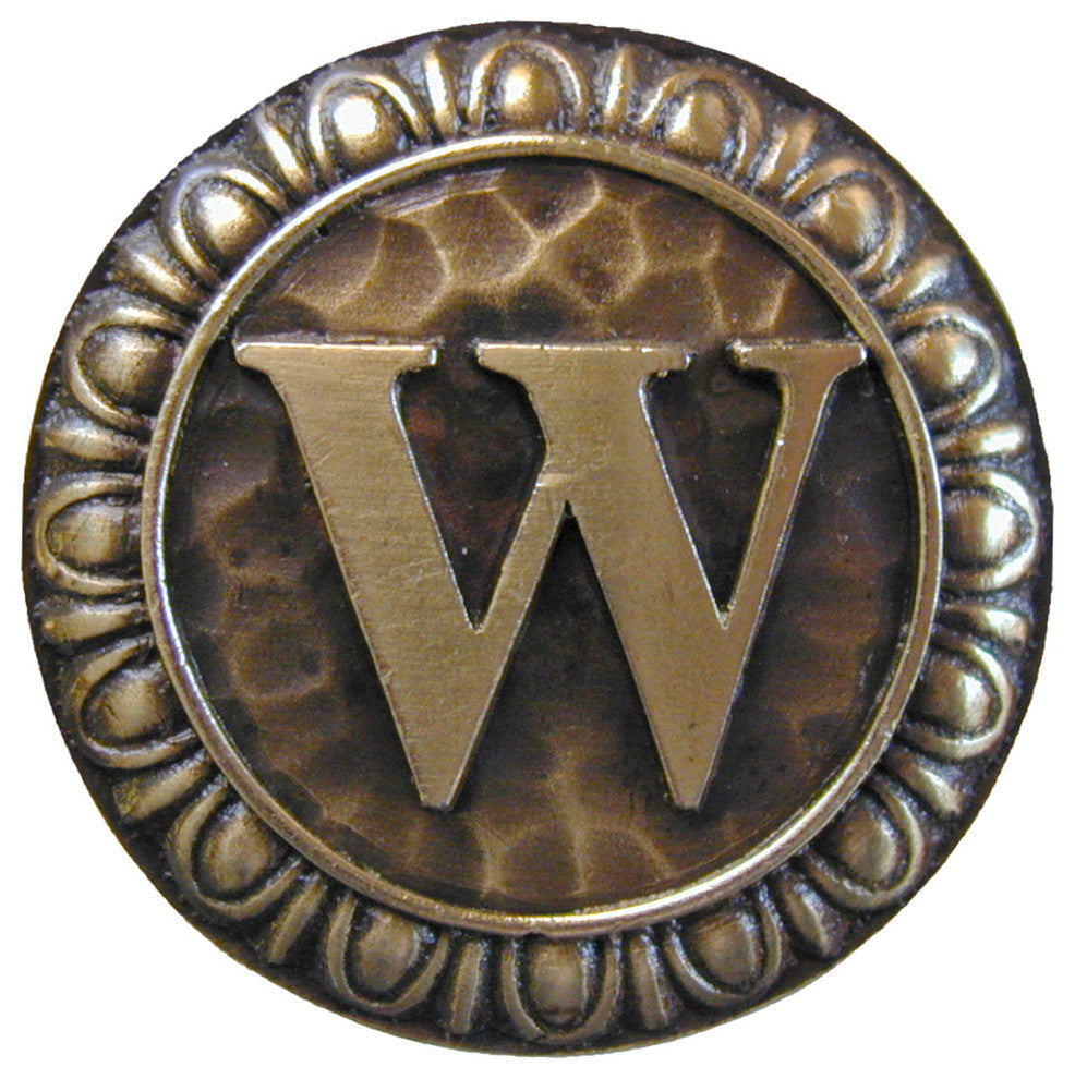 Initial A Knob Antique Brass, Antique Brass, W