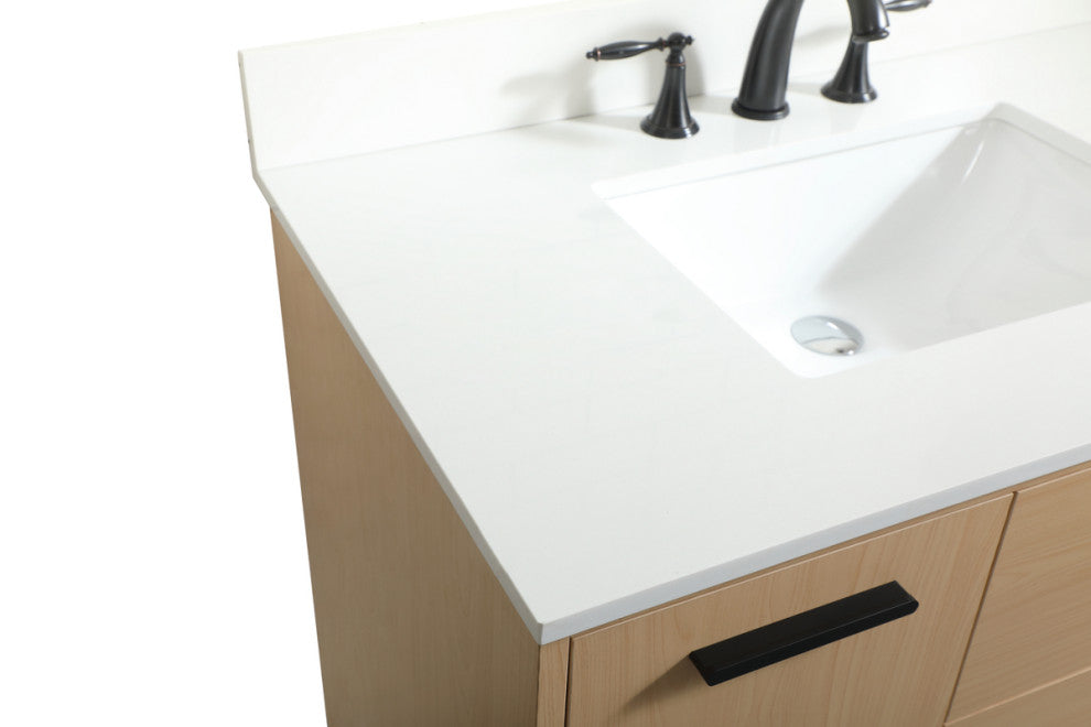 Home Living Modern Natural Oak-Light Bathroom Vanity, Maple, 36"