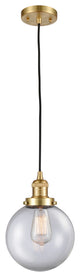 Beacon Mini Pendant, Satin Gold, Clear