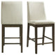 Maklaine Transitional Wood Counter Height Side Chair Set in Walnut