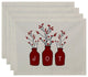 Decorative Holiday Placemat, Set of 4 Floral, Red