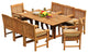 9-Piece Outdoor Patio Teak Dining Set, 69" Warwick Table, 8 Devon Arm Chairs