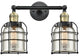 Innovations 208-BAB-G58-CE-LED Cage 2 Light Vanity Light, Black Antique Brass