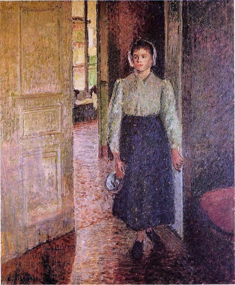 Camille Pissarro The Young Maid, 20"x25" Wall Decal Print