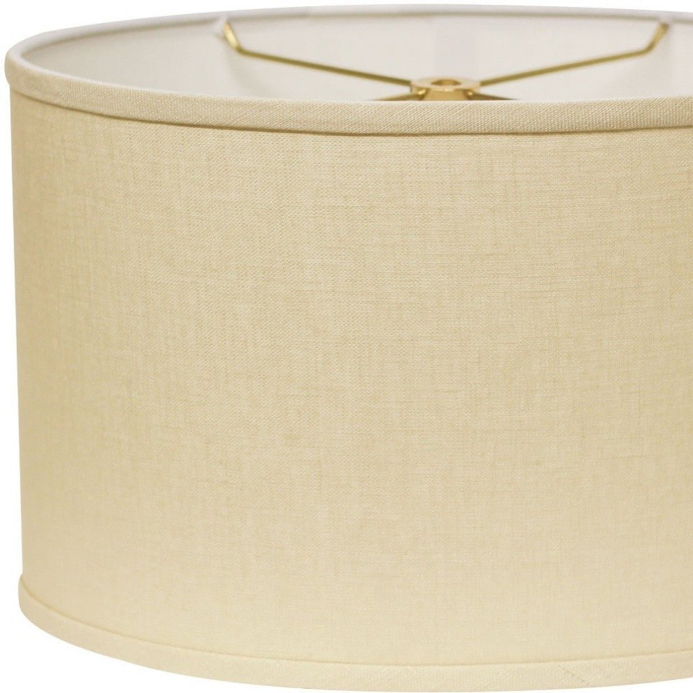 14" Parchment Biege Throwback Oval Linen Lampshade