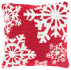 Surya Winter WIT-013 18"x18" Pillow Kit, Ivory/Bright Red