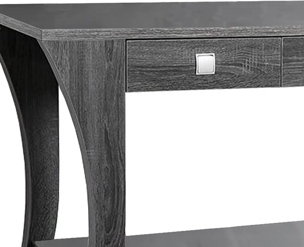 Benzara BM183124 Wooden Sofa Table with Swooping Curled Legs, Gray