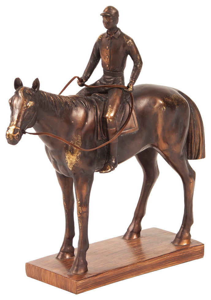 Bronze Jockey and Racehorse Sculpture