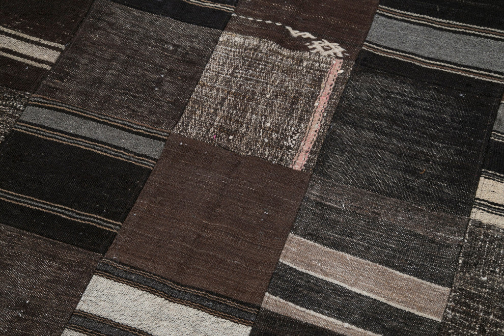 Rug N Carpet - Handmade Anatolian 6' 11'' x 9' 11'' Rustic Patchwork Kilim Rug