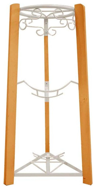 Goldwell Designs 35" 3-Step Metal & Wood Stand, White Metal