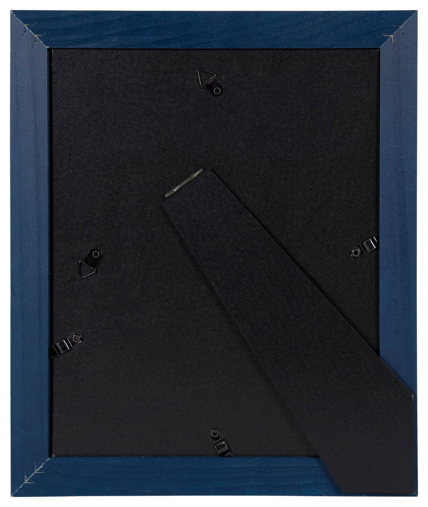 Kieva Solid Wood Picture Frame Set, Black 4x6, Distressed Navy Blue, 8x10