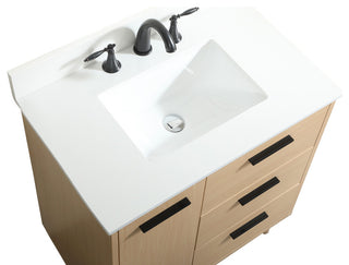 Home Living Modern Natural Oak-Light Bathroom Vanity, Maple, 30"